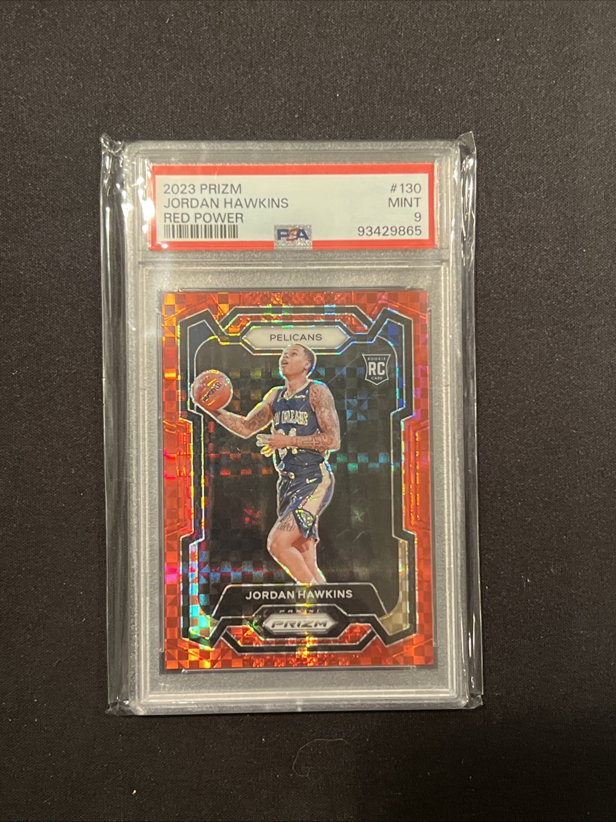 2023-24 Panini Prizm Jordan Hawkins #130 Red Power Prizm /75 (RC) Psa 9