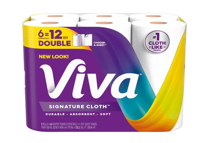 Viva Signature Cloth Paper Towels, 6 Double Rolls, 86 Sheets per Roll