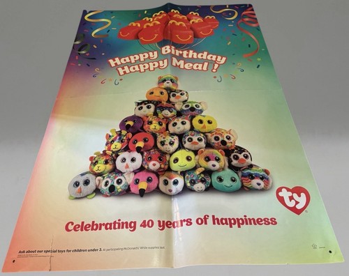 TY McDonalds Teenie Beanie Boo's Happy Meal Store Promotional Poster 38x28