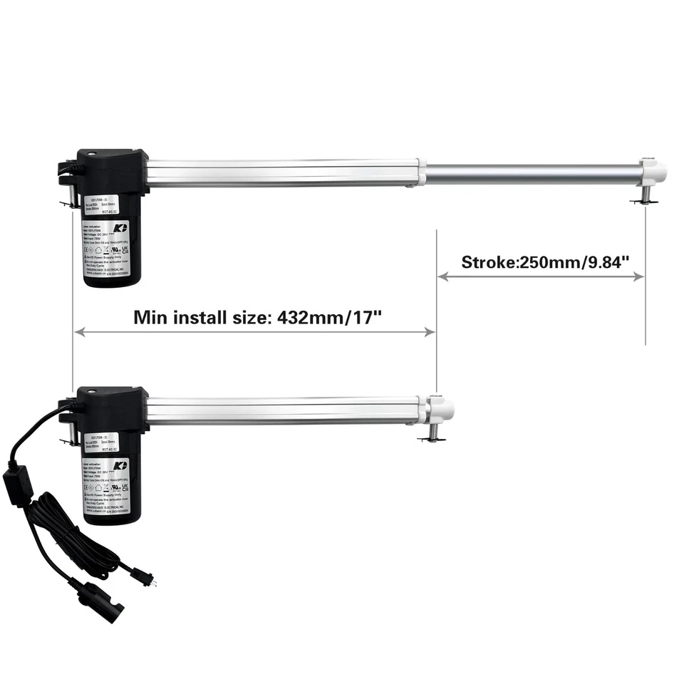 Kaidi Motor KDYJT006-20 Linear Actuator for Power Recliner Sofa Lift Chairs - Image 4 of 4