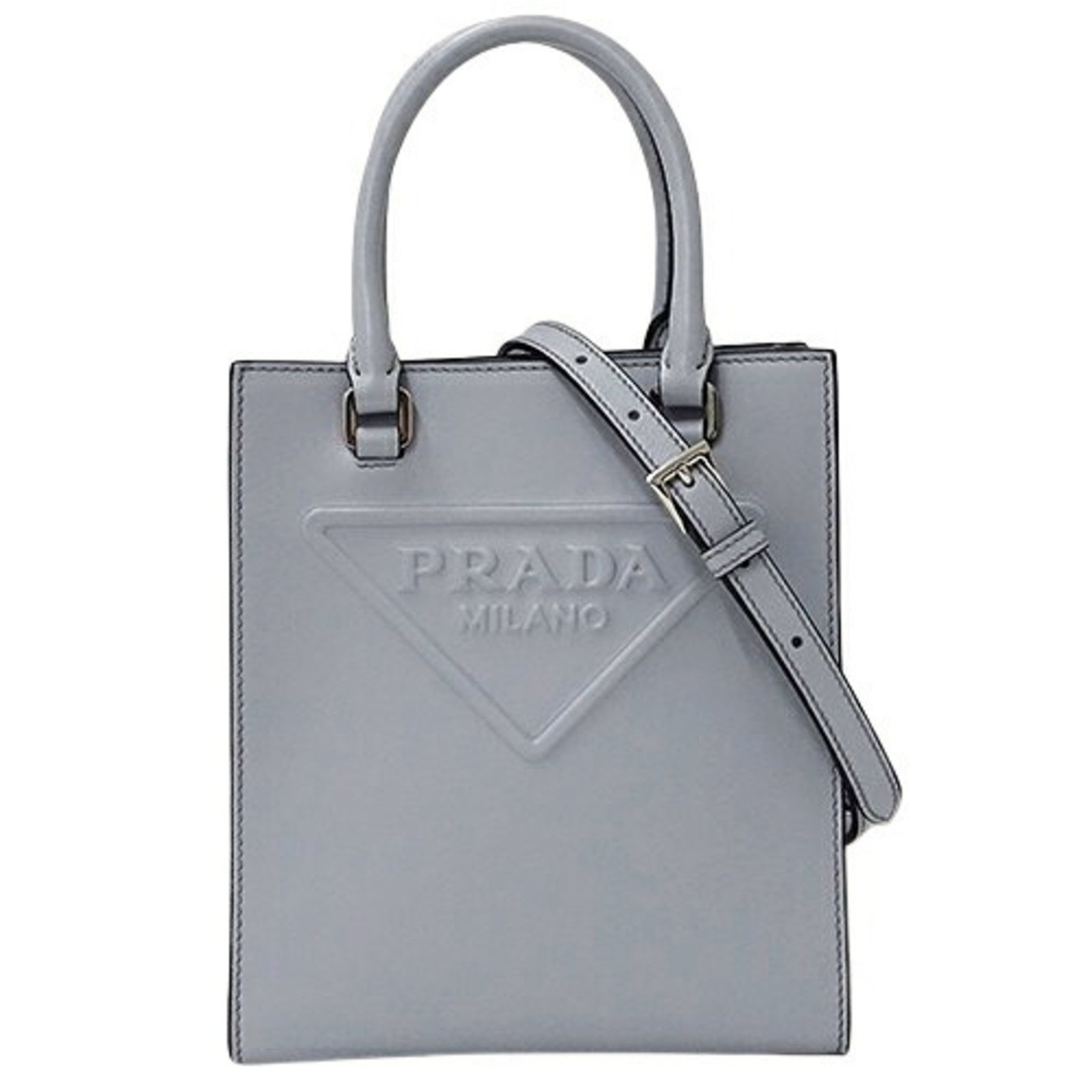 トートバッグ PRADA Powder Blue Leather Handbag Prada Light Blue Saffiano Lux Leather Small Tote Bag BN1874