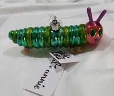 KAT + ANNIE GLASS ORNAMENT HUNGRY CATERPILLAR