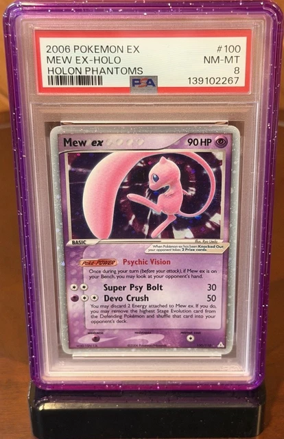 2006 Pokémon Ex Holon Phantoms Mew Ex #100 Holo PSA 8 Triple Swirl