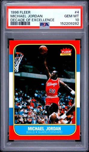 1996 FLEER DECADE OF EXCELLENCE #4 MICHAEL JORDAN PSA 10