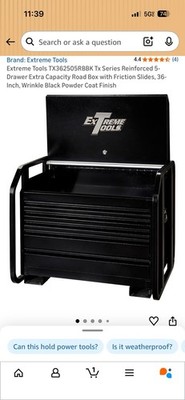 Extreme Tools TX362505RBBK 5-Drawer Extra Capacity Tool Cabinet, 36-Inch, Black