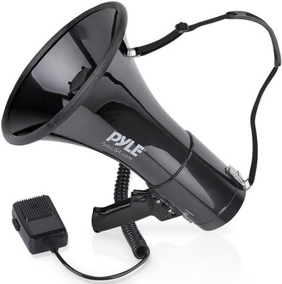 PYLE-PRO 50W Megaphone Speaker PA Bullhorn, Black Aux Input, Adjustable PMP53IN