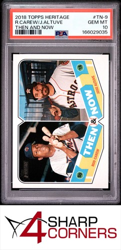 2018 TOPPS HERITAGE THEN AND NOW #TN-9 ROD CAREW-JOSE ALTUVE PSA 10