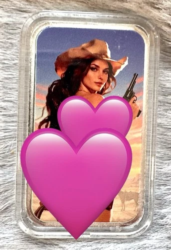 Bullion Baddies NEW 1oz Silver Bar Featuring Dakota Dusk Backshot No Limits.