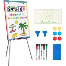 Dry Erase Board White Board for 24x18 inch Art Easel for Magnetic Tripod Whit...