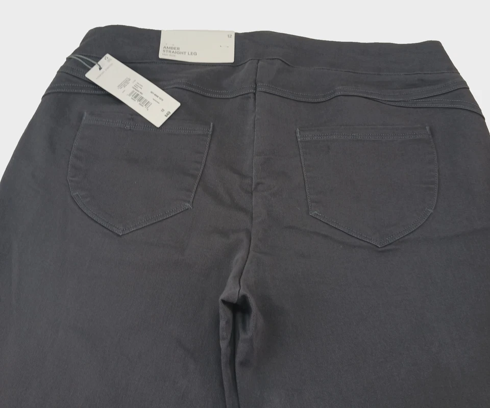 Lote de 2 Pantalones LIZ CLAIBORNE Ámbar Pierna Recta Tiro Medio Gris Marrón Talla 12 LEER Foto 4 de 4