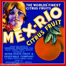 La Feria Texas Mex-Rio Orange Citrus Fruit Crate Label Art Print