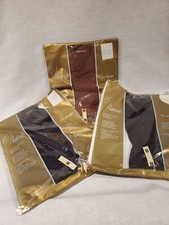 NIP Vintage Nationals Hosiery Nylon Pantyhose Size B Black  Beige 3 Pair