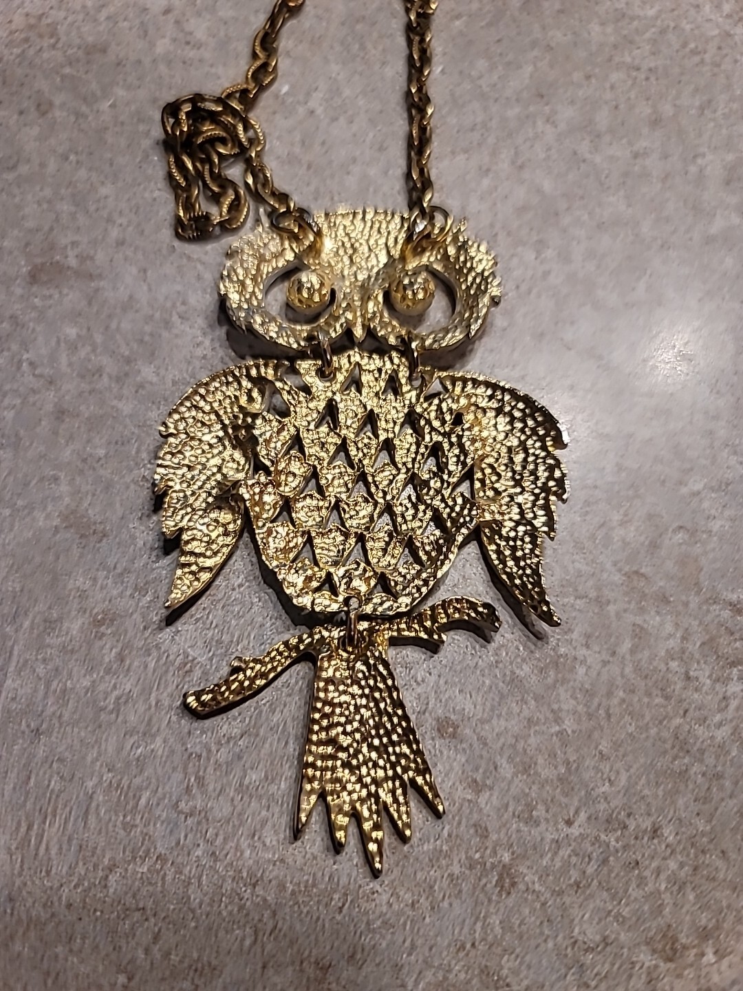 Washed Owl Vintage White Enamel Washed Owl Pendant & Necklace, rhinestone eyes | eBay