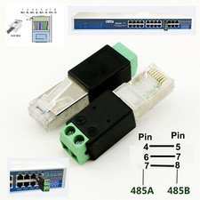 RJ45 Male to 485 2Pin 6 7P 7 8P 4 5P Screw Terminal Adapter Connector CCTV DVR