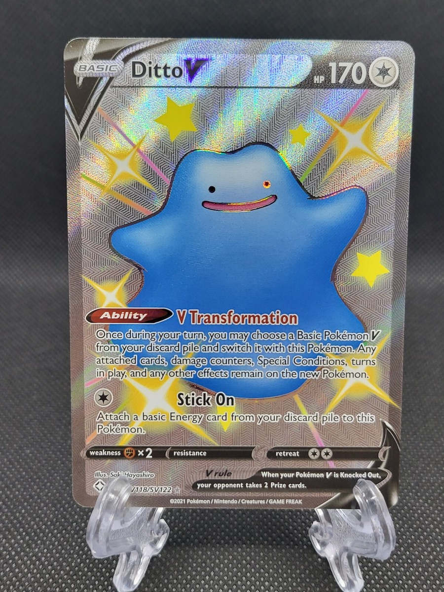 Pokémon TCG Ditto V Shining Fates SV118/SV122 Holo Shiny Pokémon TCG Ditto V Shining Fates SV118/SV122 Holo Shiny