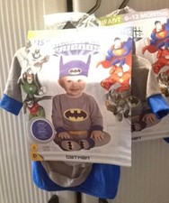 DC Super Friends Batman Ones-ee Infant Halloween Costume 0-6 Months Cute 