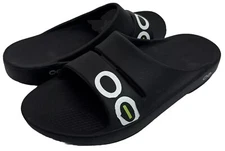 OOFOS OOAHH Mens 8 Womens 10 Sport Sandal Recovery Slide Matrix Black