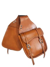Leather Western Horse Tack Saddle Bag With Side Softy padding