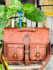 Village Leather Vintage Men Messenger Shoulder Bag Laptop Satchel Briefcase