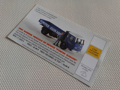 C.E.C Sheet   Unic Saverne Service Vehicle ''Pompes Guinard'' Very Good