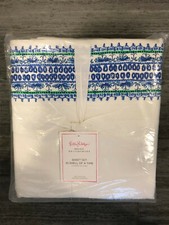 New Lilly Pulitzer Blue Border In Shell Of A Time Twin XL Sheet Set Pottery Barn