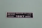 HONDA CR250R 1997 10/96 Frame Tag Sticker Honda size 92 x 21 mm LAMINATE foil
