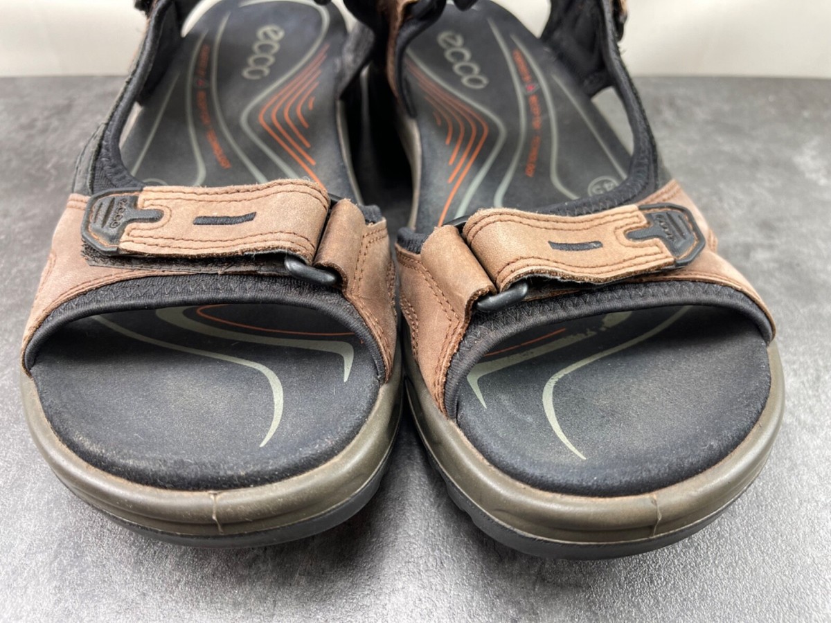 Ecco Yucatan Sandals Men 12 MShoes Brown Leather Slip On 