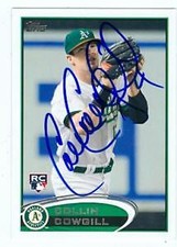 Collin Cowgill autographed baseball card (Oakland Athletics) 2012 Topps #502