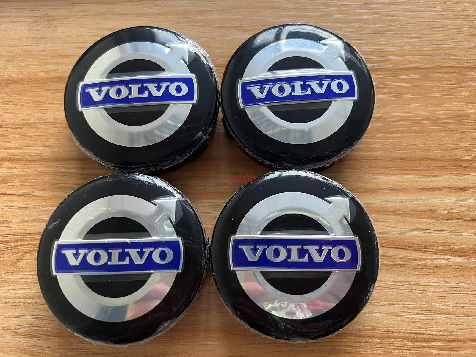 4pcs 64mm FOR Volvo Black Blue Wheel Center Caps Hubcaps Rim Caps Emblems Badges