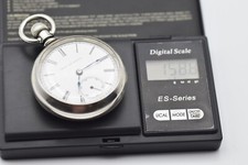 ELGIN POCKET WATCH S18 1886 SOLID SILVER FAHYS COIN