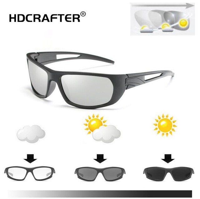 Men‘s Photochromic Polarized Sunglasses Transition Lens Driving Riding