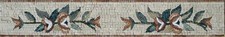 Floral Mosaic Border: Rose Art Tiles, Interior Decor 40"x 6" 