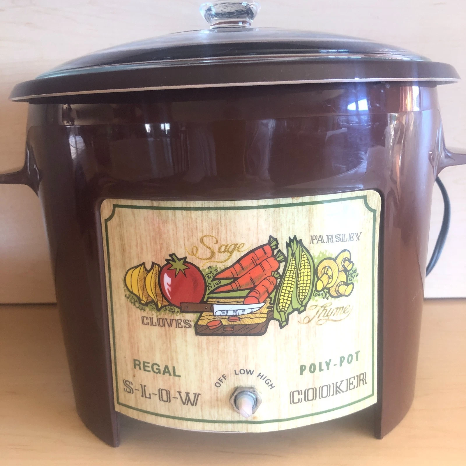 Vintage Regal Poly Pot Automatic Electric Slow Cooker Chocolate Brown Crock Pot