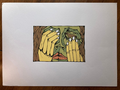 Silkscreen print by Cecilia Rodriguez, 1998 - Club de Grabado de Montevideo.