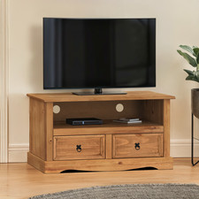 Corona TV Stand Flat Screen Television 2 Drawer Solid Wood Pine Wooden Mexican