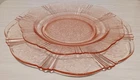 Vintage 2 American Sweetheart 1930s Depression Pink Glass Salver & Dinner Plate