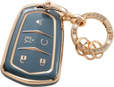 Key Fob Cover, Car Key Case Shell Protector for Escalade CTS SRX X Color: Blue