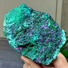 915G Natural Needle shaped feather Malachite withRed Cuprite rough mineral