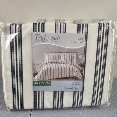 Truly Soft Everyday Full/Queen Duvet Set Wrinkle Resistant Duvet 2 Shams (SH9)