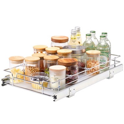 Pull Out Cabinet Under Sink Organizer 12.5''Wx21''Dx3.5''H Wire Drawer Basket
