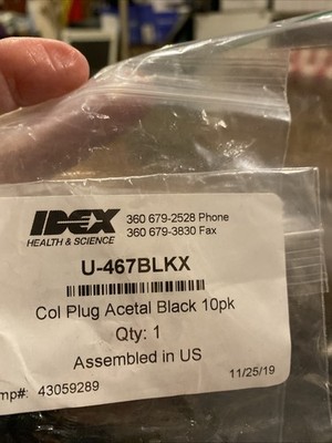 U-467BLKX  Col Plug Acetal Black
