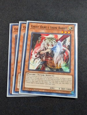 Yugioh - 3x Ghost Ogre & Snow Rabbit SDAZ-EN017 1st Common NM