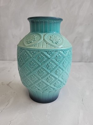 Beswick Türkis Cathay Vase 2392 Ombre Effekt Strukturiert. PD