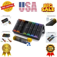 Weekly Pill Organizer 2 Times a Day, Large Travel Pill Box 7 Day, Am Pm Twice...