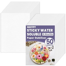 50 Sheets 8.5" x 11" Water Soluble Stabilizer for Embroidery, Stick and Stitc...