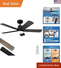 Remote Control 42-Inch Ceiling Fan with LED Light - Stylish Indoor & Outdoor Use
