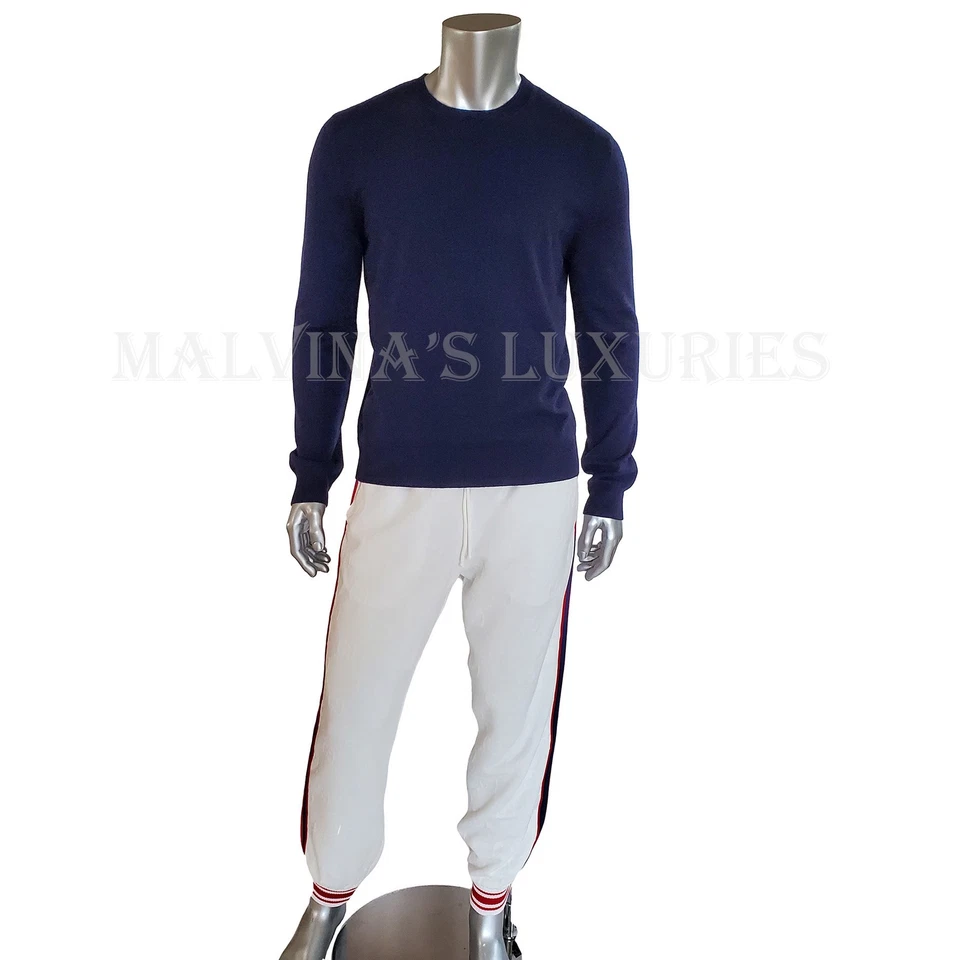 GUCCI MENS SWEATER BLUE CASHMERE w G LOGO EMBROIDERY CREW NECK sz XL EXTRA LARGE - Image 3 of 4