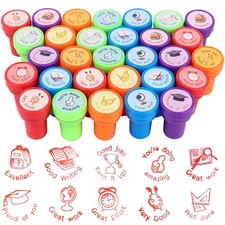 30 Pcs Teacher Stamps for School Self Inking Rubber Stamps Motivational Stamp...