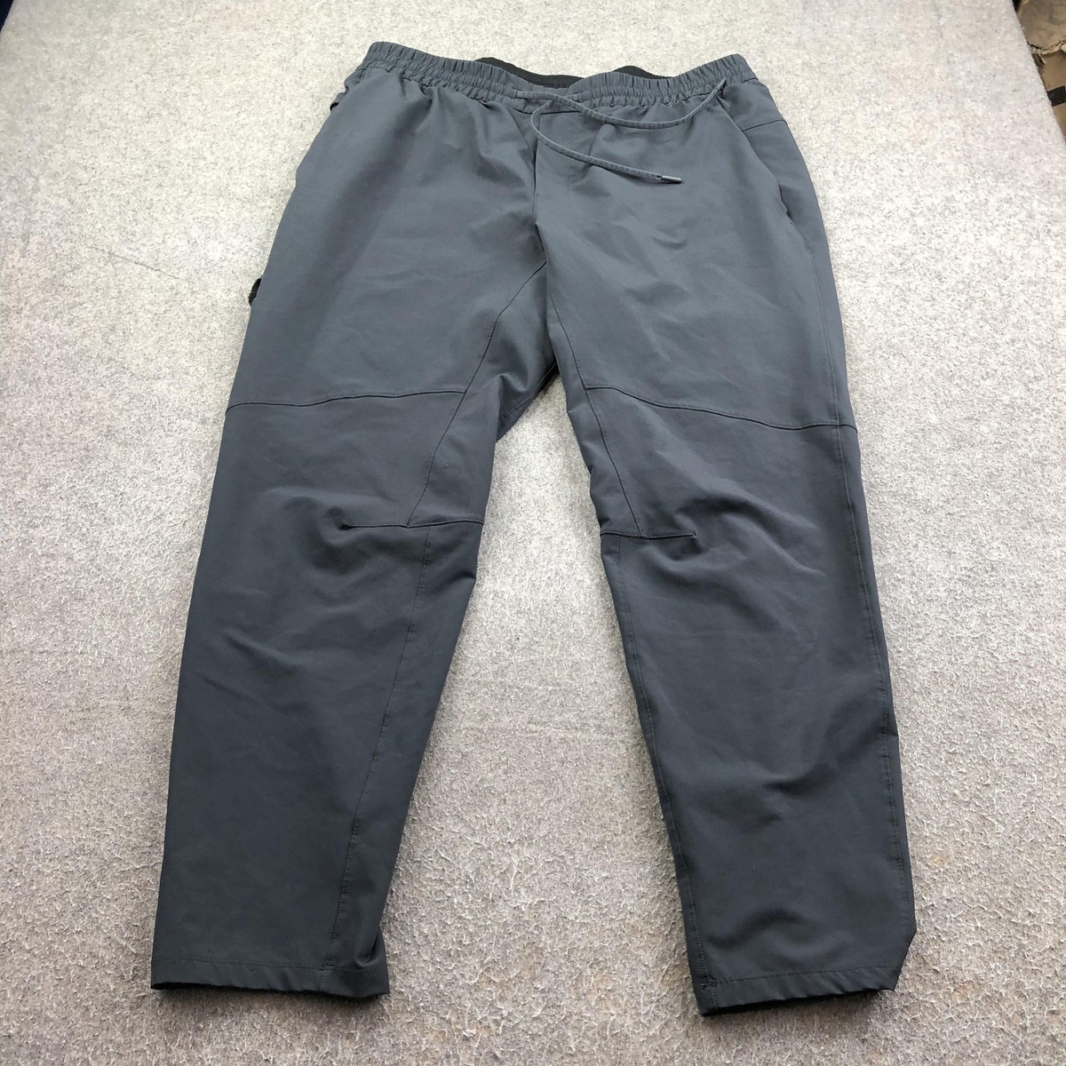 Lululemon Track Pants Mens 2XL Gray Woven Elastic Waist Zip Pocket