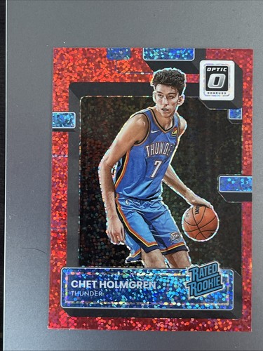 2022-23 Donruss Optic Rated Rookie Chet Holmgren #208 Red Sparkle Prizm (RC)
